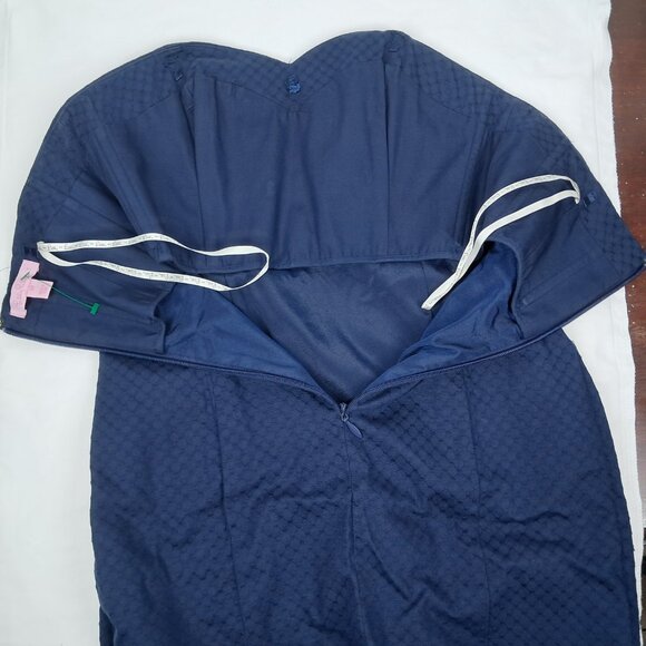 Lilly Pulitzer True Navy Blue/Gold Embroidered Demi Strapless Mini EveningDress - Picture 14 of 14